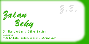 zalan beky business card