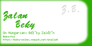 zalan beky business card